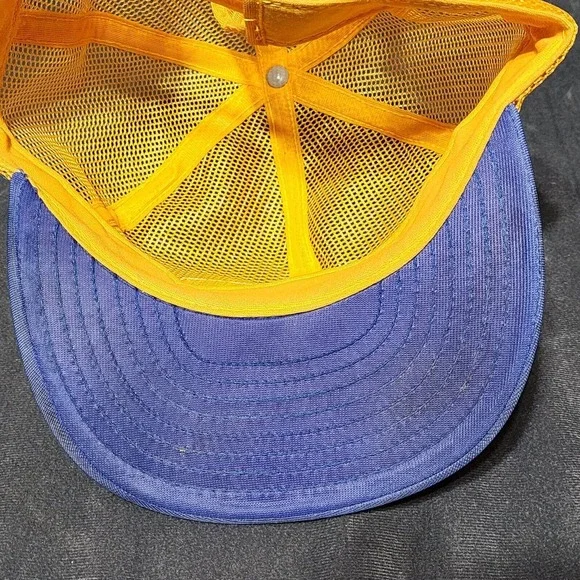 Vintage Napa Full Mesh Trucker Hat Cap Snap Back Yellow Blue Louisville Mfg. USA - Picture 10 of 10
